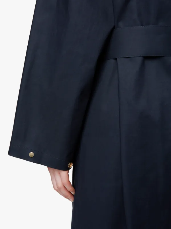 Black Bonded Cotton Oversized Trench Coat