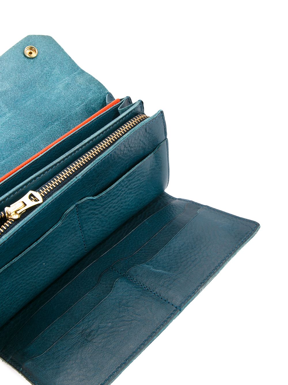 Shop As2ov Oiled Shrink Long Wallet In Blue