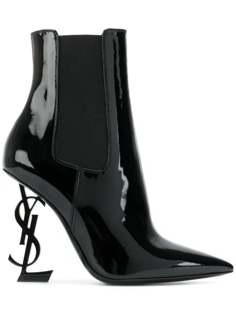 opyum ankle boots in leather with black heel