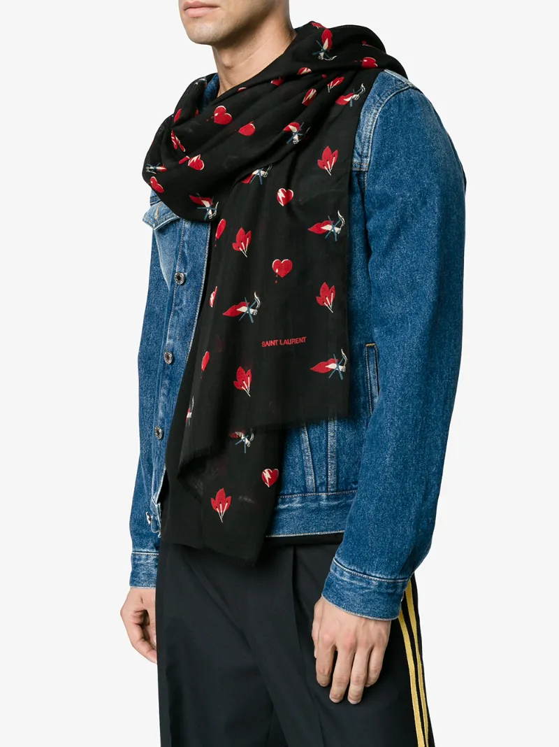 Saint Laurent No Smoking printed scarf