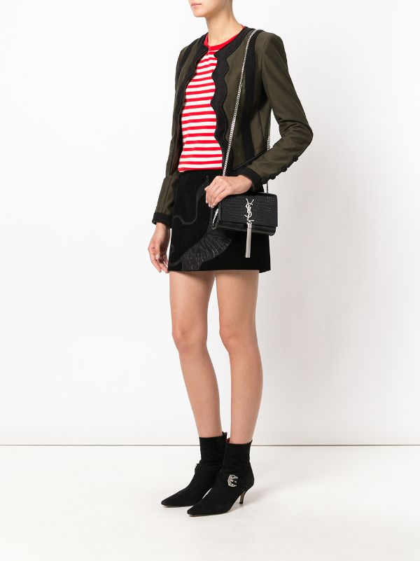 Saint Laurent Medium Kate Leather Chain Shoulder Bag Black