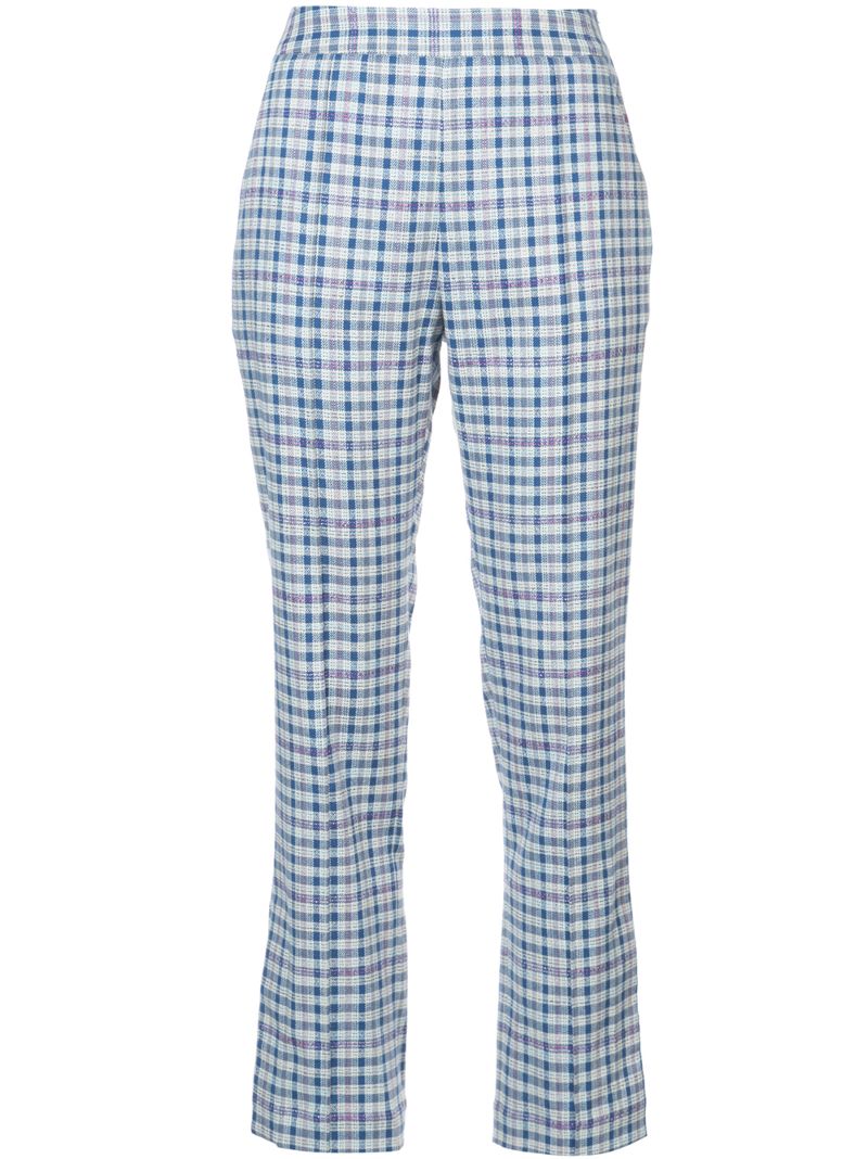 Alva Viscose Cotton Linen Gingham Skate trousers