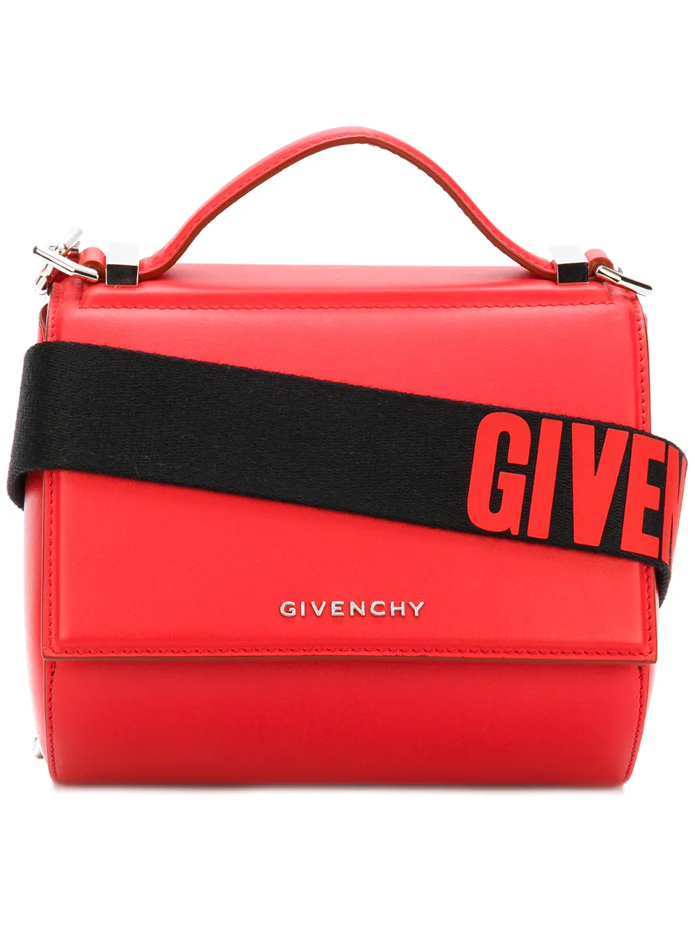 GIVENCHY Mini Pandora Box Leather Bag W/ Strap, Red ModeSens