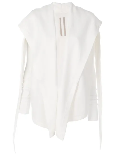 RICK OWENS DRKSHDW RICK OWENS DRKSHDW DRAPED COLLAR SWEATSHIRT - WHITE,DS17F2222F12242149