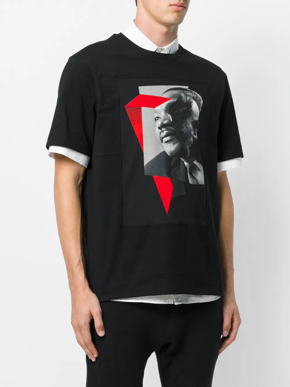 Neil Barrett Martin Luther King Jr & Lincoln graphic print T-shirt Zwart
