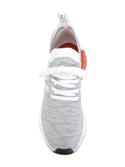 Adidas Originals Leopard NMD R2 Primeknit Sneakers Farfetch ADIDAS ORIGINALS NMD R2 PRIMEKNIT SNEAKERS IN WHITE BY9410