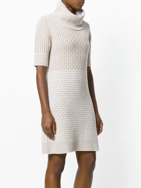 DKNY Beige Roll Neck Dress | AlexandAlexa