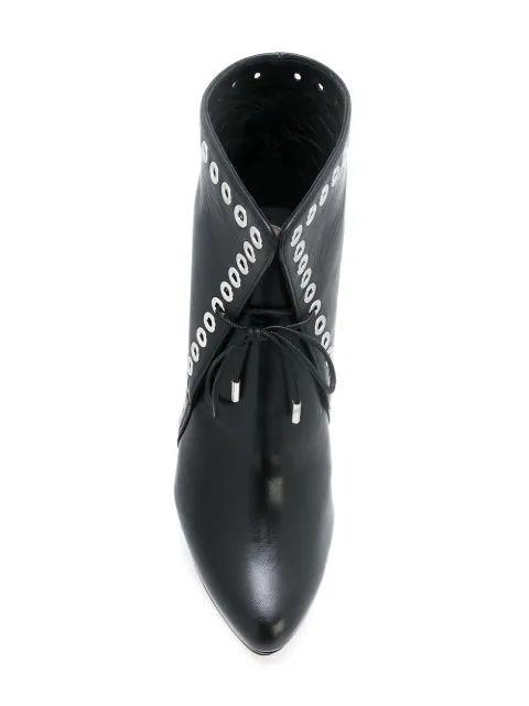 alexander mcqueen embellished leather ankle boots