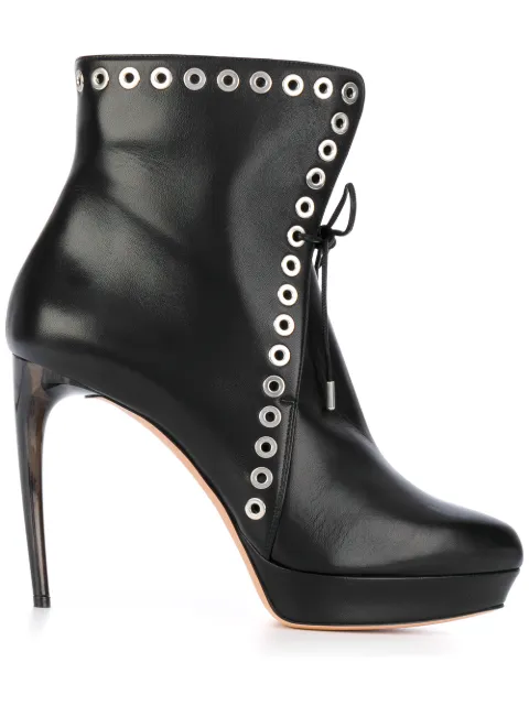 alexander mcqueen embellished leather ankle boots