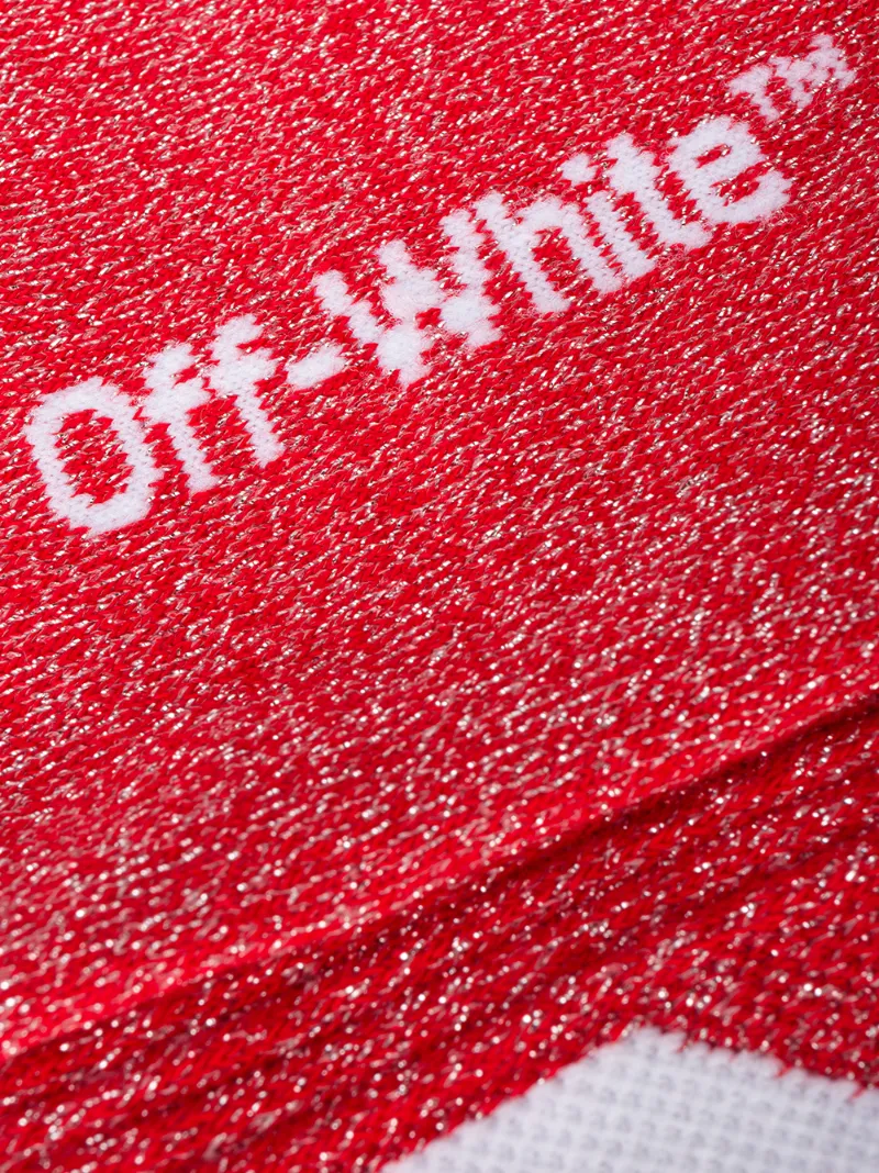 Off-White Red Diagonal stripe tube socks