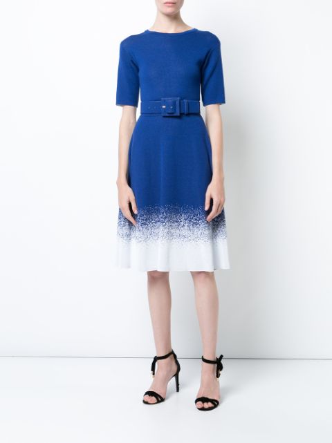 Oscar DE LA Renta Short Sleeve Degrade Dress $1,890 - Buy Online ...