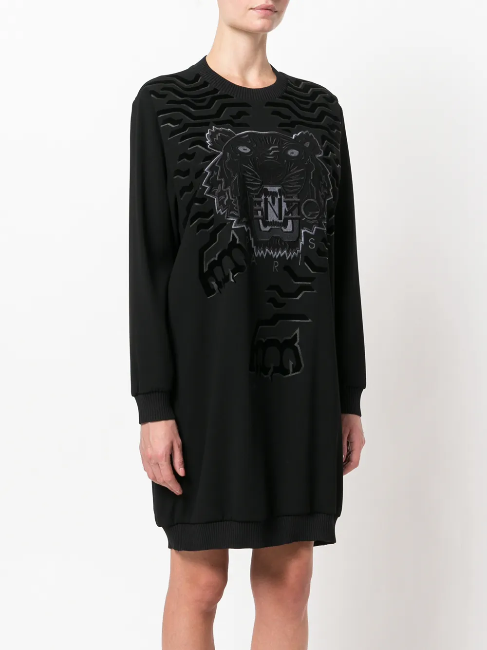  Kenzo 'tiger' Pulloverkleid   Schwarz 
