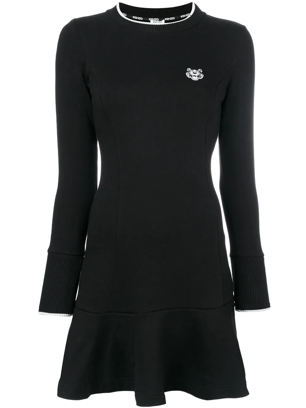 Kenzo Kleid mit Tiger-Patch - Schwarz