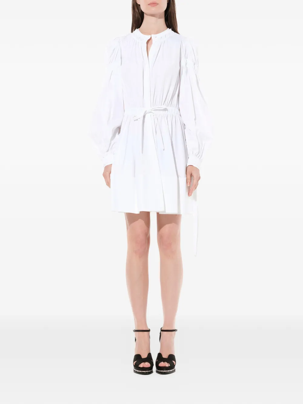 Alexander McQueen gathered sleeve dress Wit