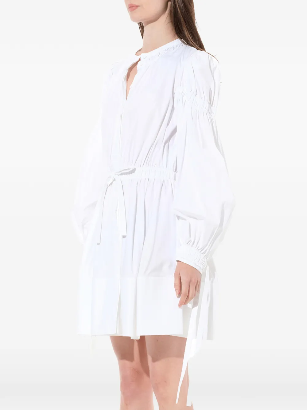 Alexander McQueen gathered sleeve dress Wit