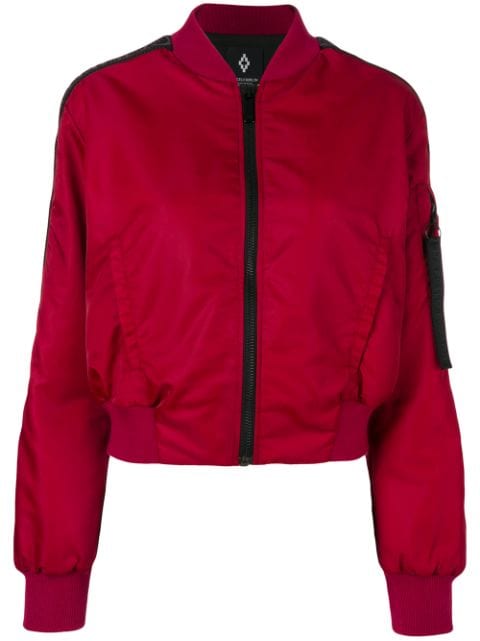 Marcelo Burlon County Of Milan Cotton Blend Zipped Bomber Jacket, Red ...