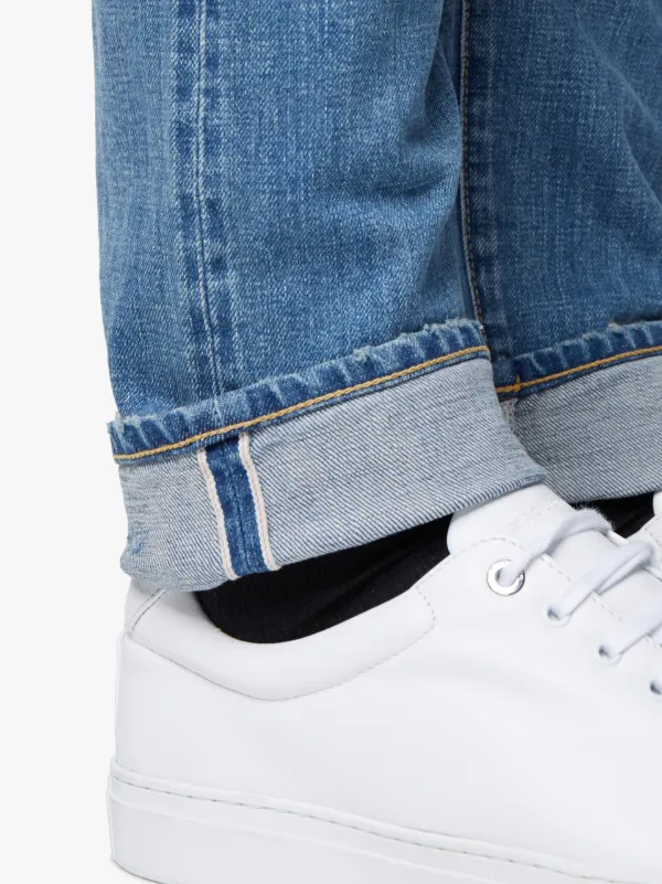 Ripped Skinny Stone Washed Denim Jeans