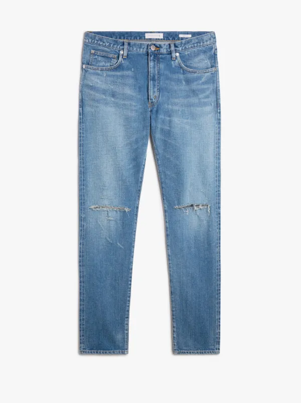 Ripped Skinny Stone Washed Denim Jeans