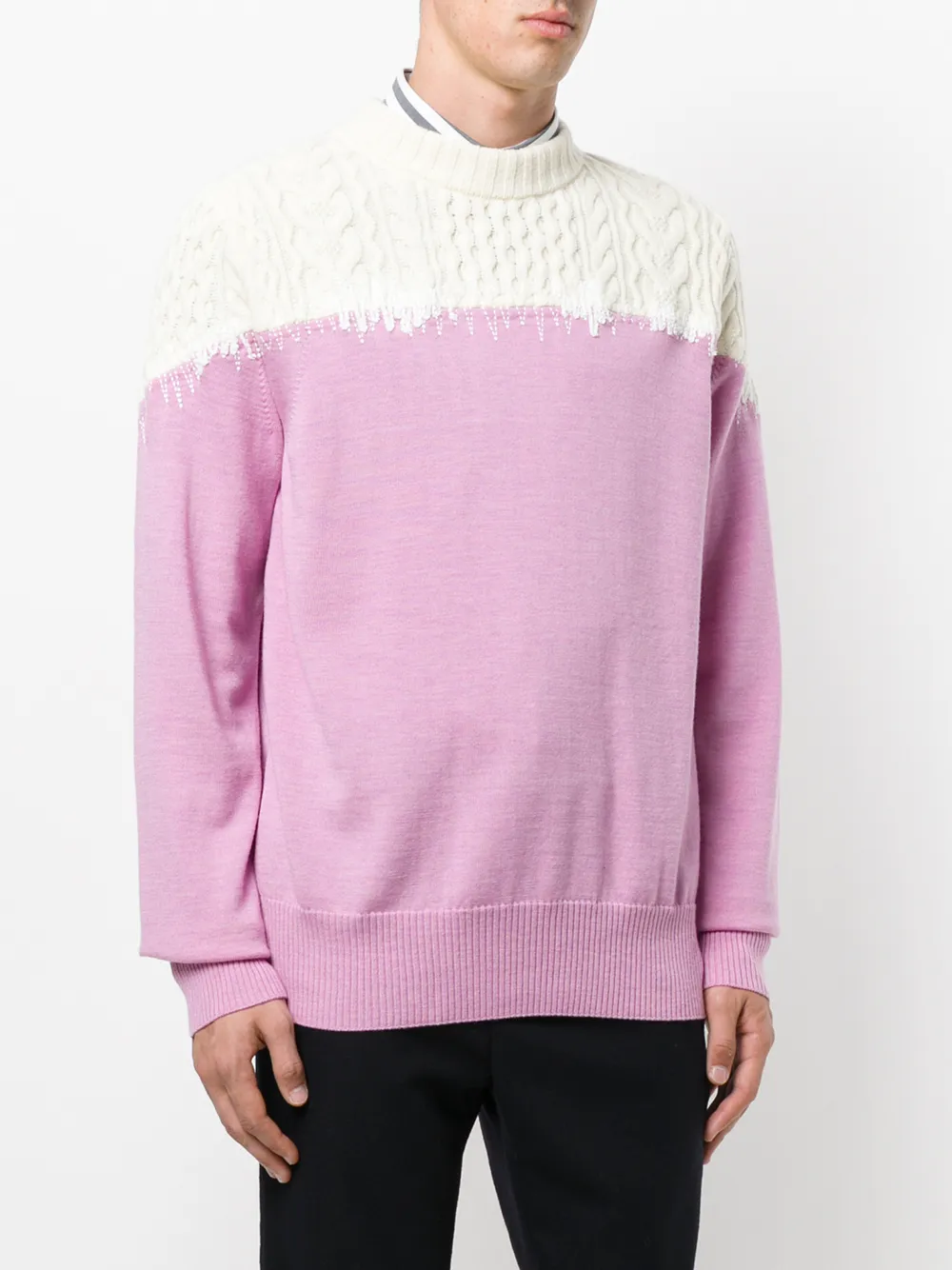 sacai 粗绞花针织毛衣