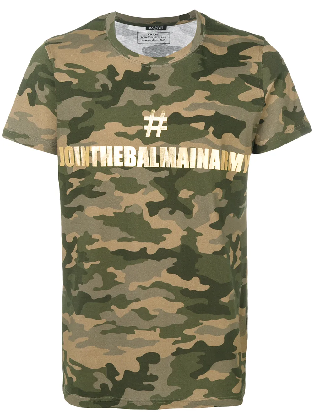 Balmain camouflage print logo T-shirt | Green | Image 1