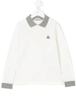 moncler long sleeve polo white