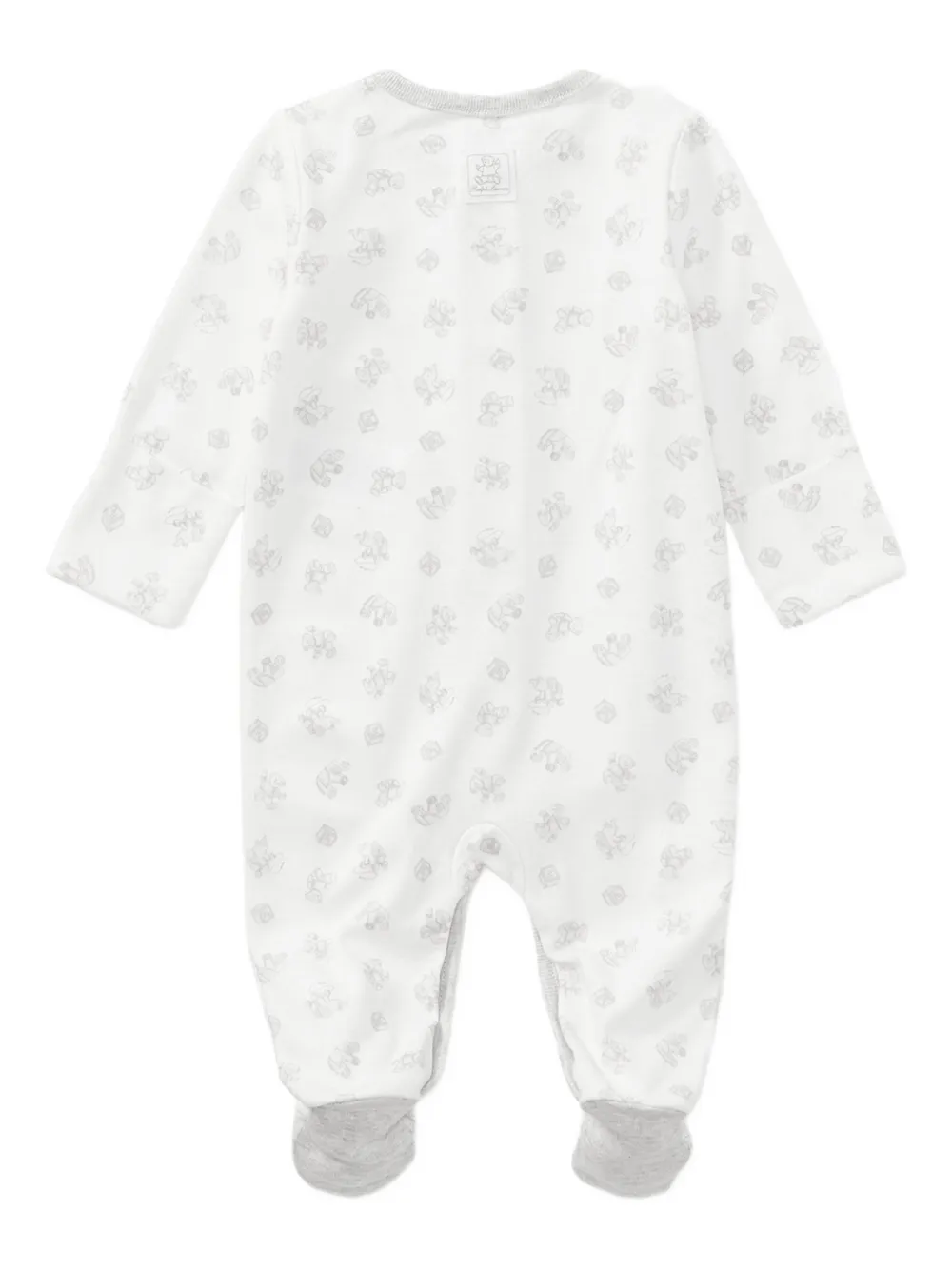 POLO RALPH LAUREN KIDS soft toy print babygrow Wit