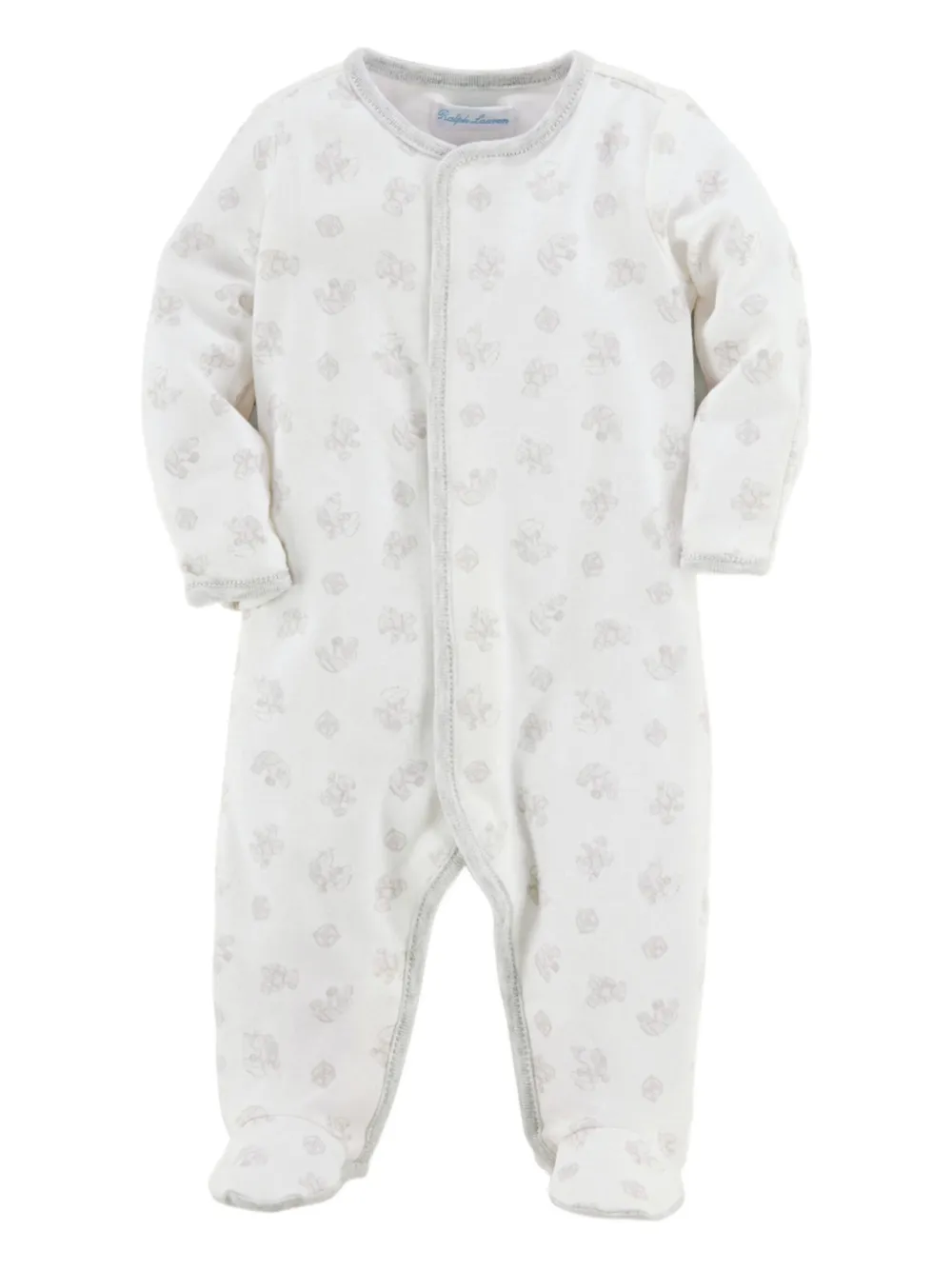 POLO RALPH LAUREN KIDS soft toy print babygrow Wit