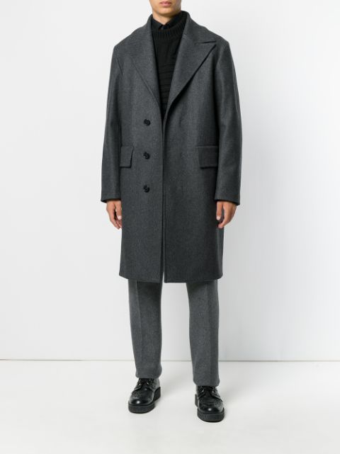 JIL SANDER Double Breasted Coat in Black | ModeSens