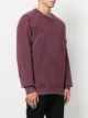 Stone Island Burgundy Cotton Fleece Back crew neck Sweatshirt
