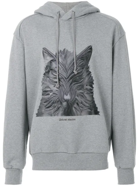 Juun.J wolf print hoodie 