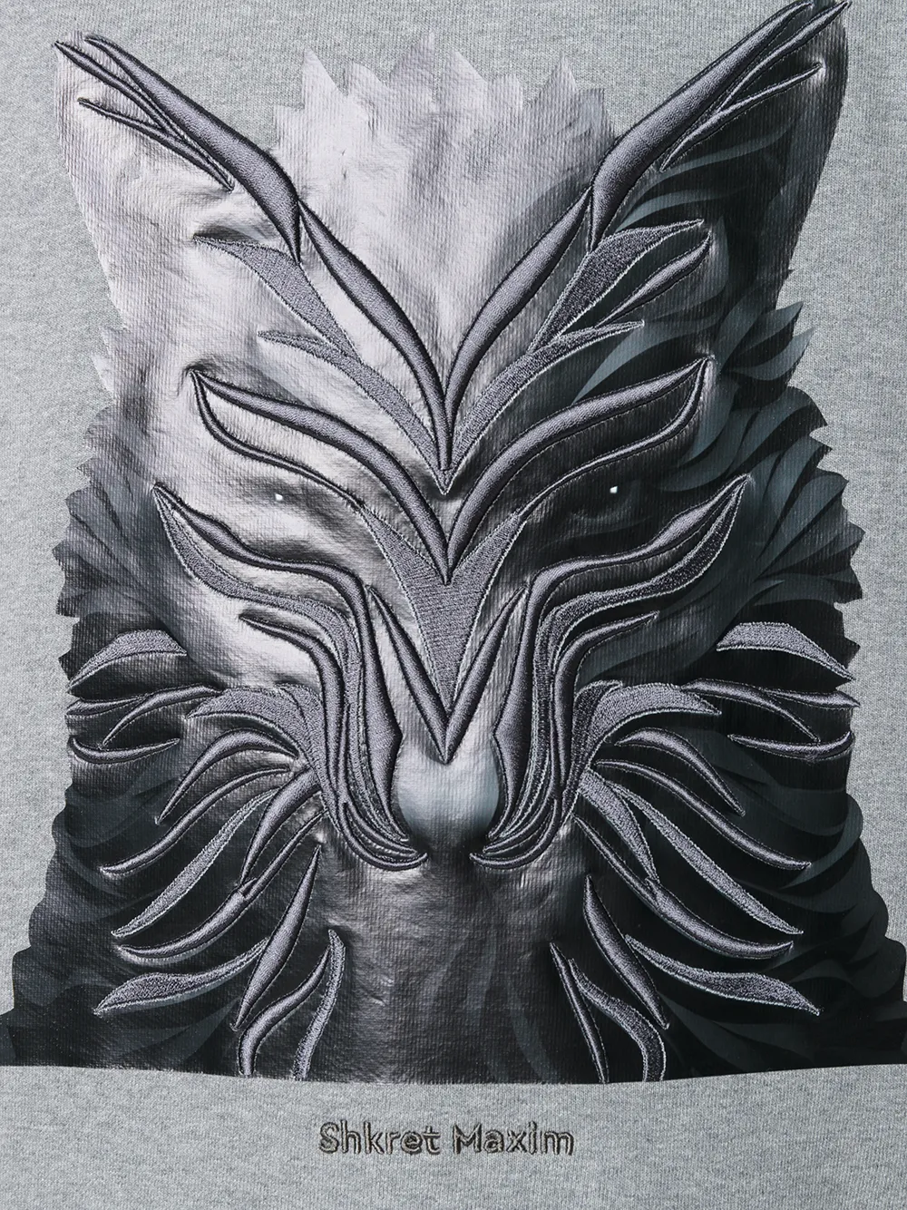 Juun.J wolf print hoodie Grijs