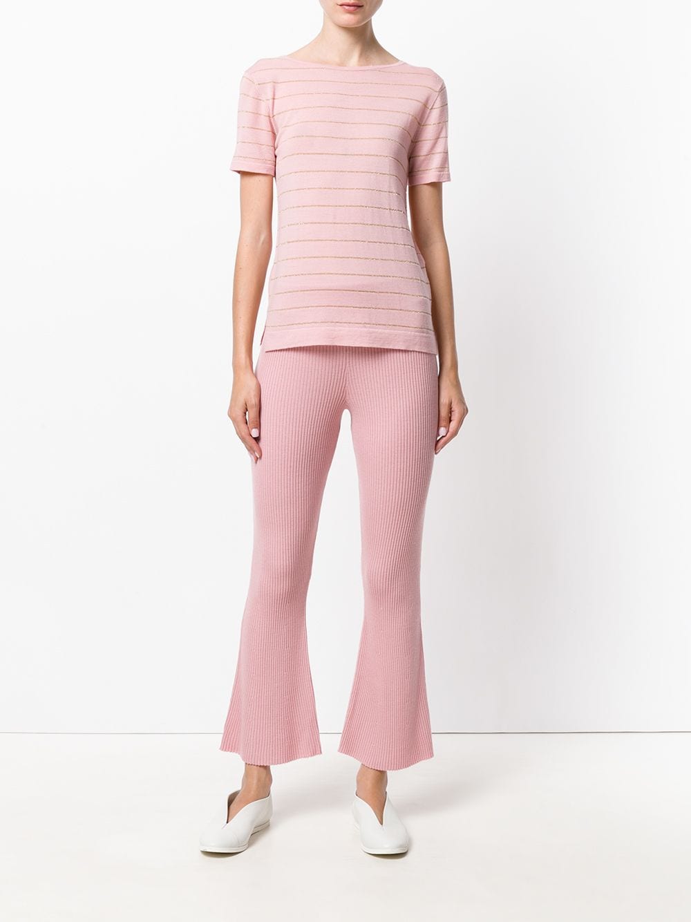 Shop Cashmere In Love Cashmere Carly Lurex Knitted Top In Pink