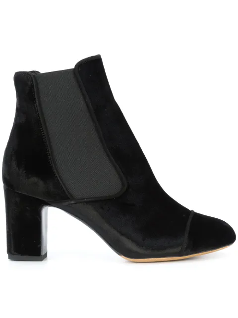 Click to view more detailed imagery on our partner's website Tabitha Simmons Black Kiki 75 Velvet Ankle Boots