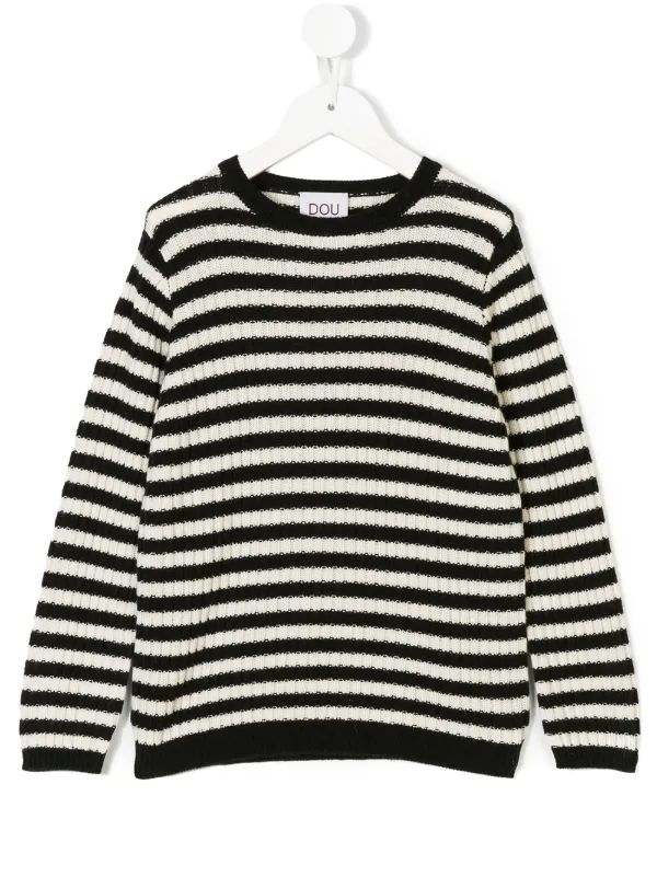 black and white striped jumper dress