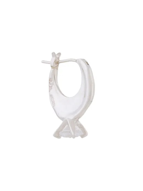 E.M. arete de aro pequeño con aplique de cristal