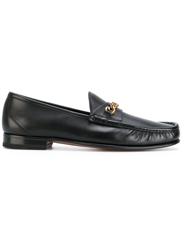 Shop black Tom Ford York chain loafers 