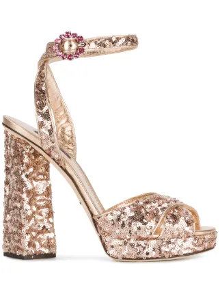 rose gold sequin sandals