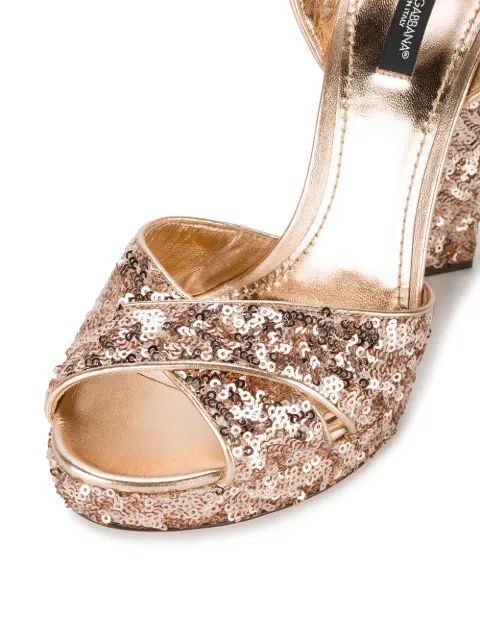 rose gold sequin sandals