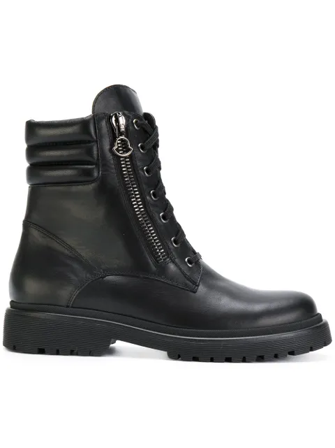 moncler patent leather combat boots
