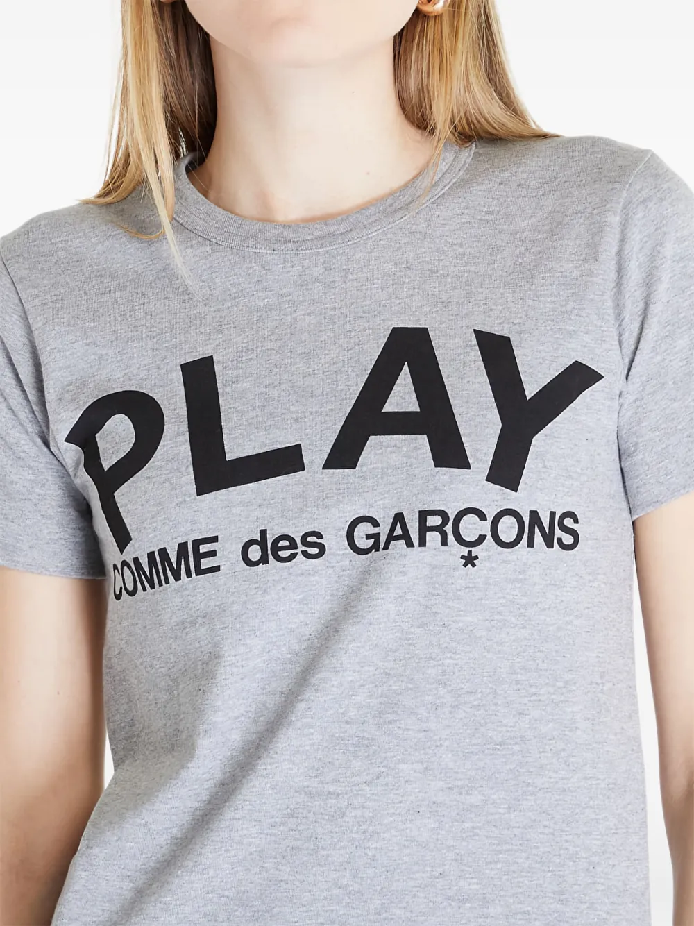 Comme Des Garçons Play Logo Print T-shirt | Gris | FARFETCH CL