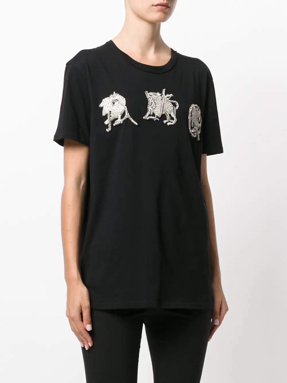 Alexander Mcqueen Embellished T-shirt In Black