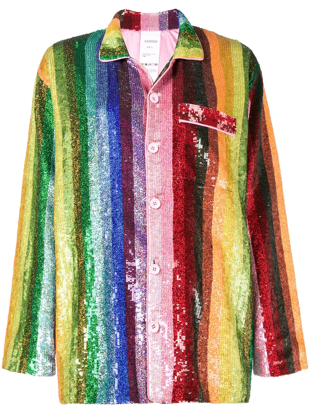 Rainbow sequin pyjama blouse