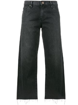 Simon Miller Black Distressed Mid Rise Cropped Jeans - Farfetch