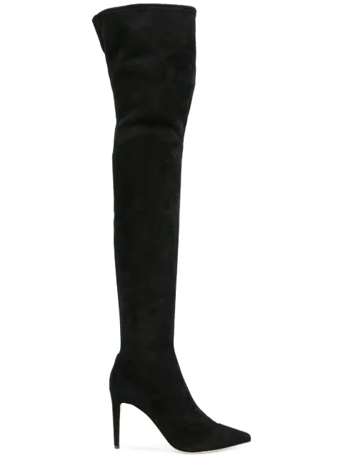 Click to view more detailed imagery on our partner's website Sergio Rossi Stretch-suede Over-the-knee Boots In Black