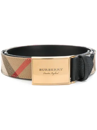 burberry house check and leather belt