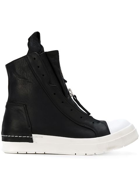 zipped design platform casual sneakers