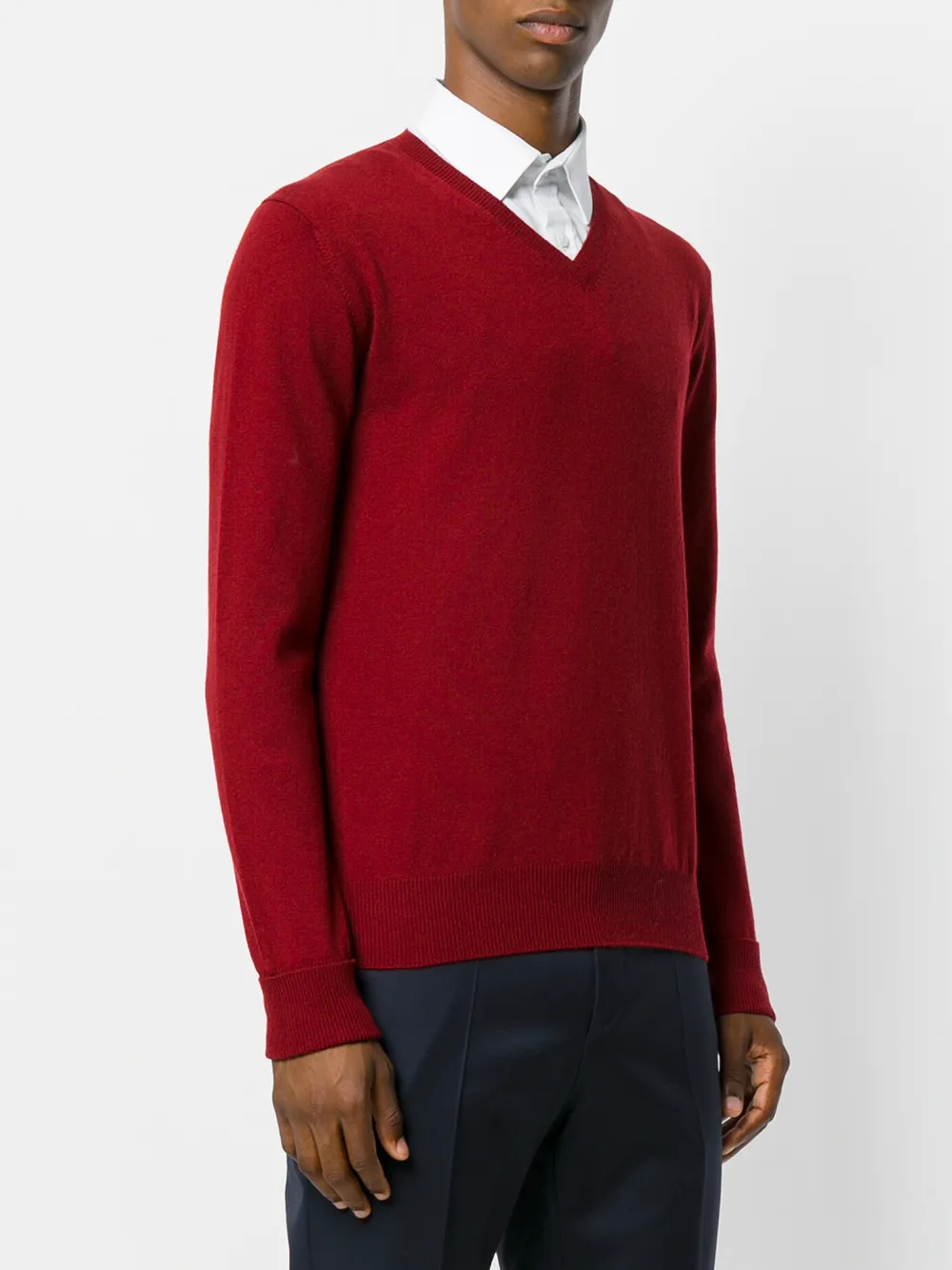 Ballantyne trui met V-hals Rood