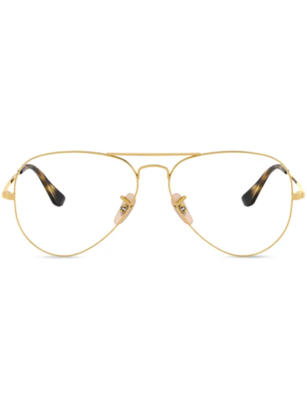 Ray-Ban Aviator Optics Glasses Gold FARFETCH JO