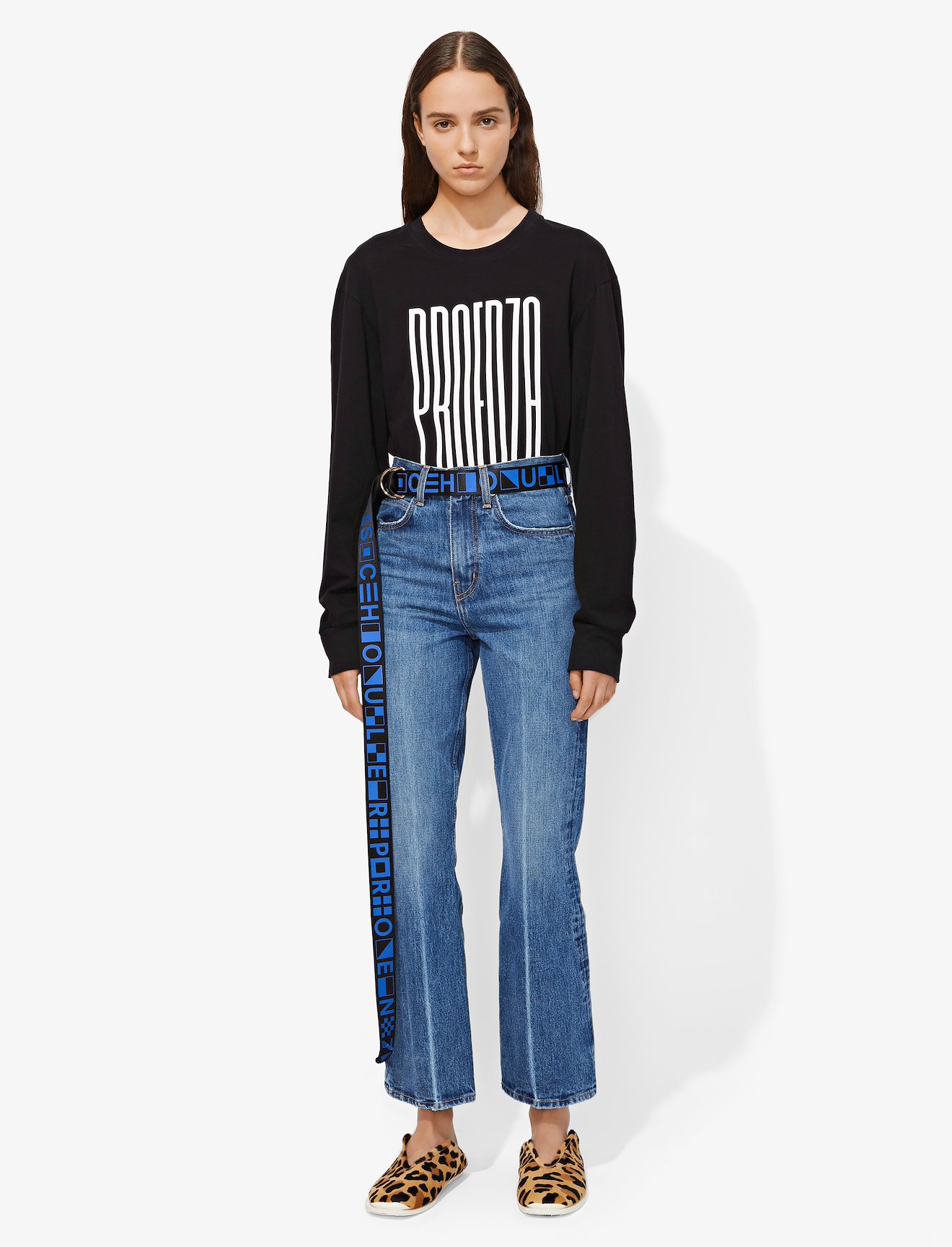 PSWL Cropped Flare Jeans in blue | Proenza Schouler