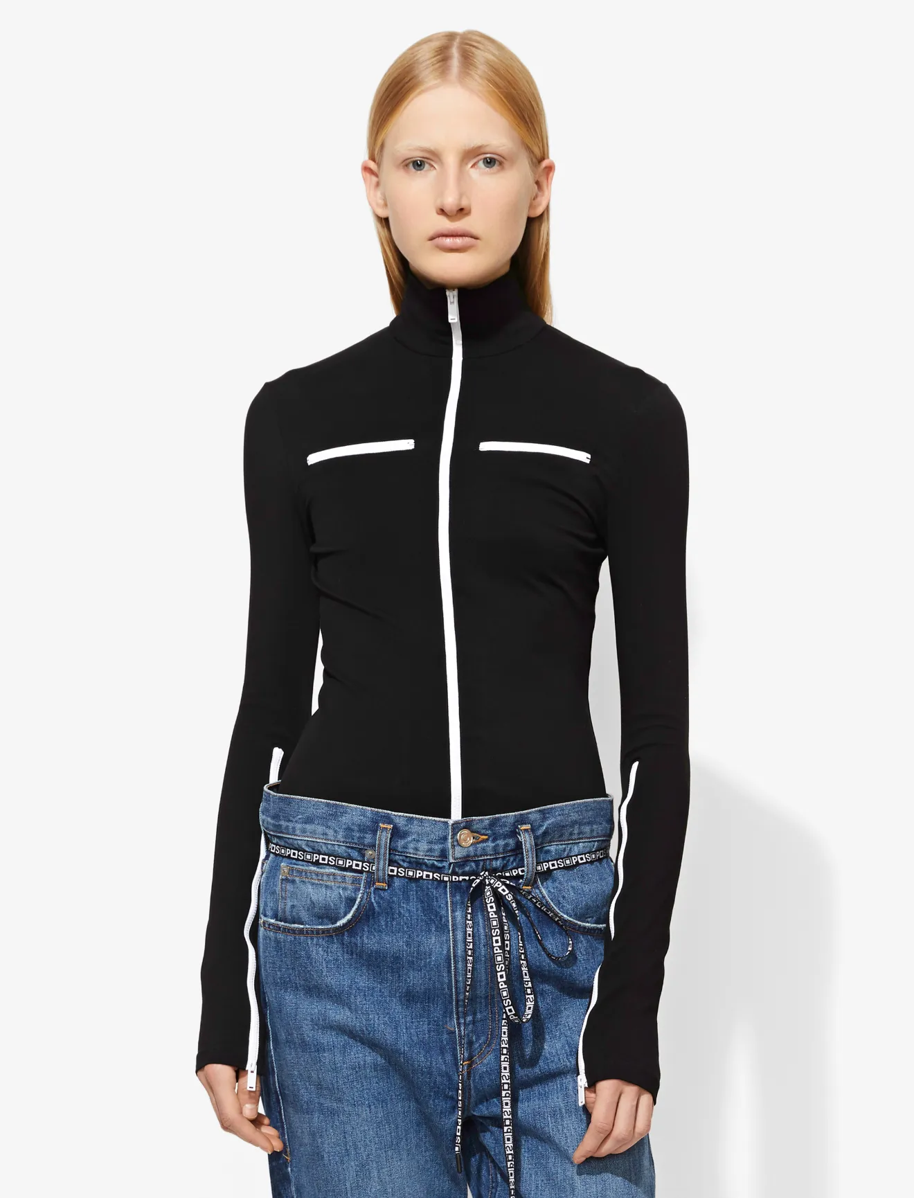 Pswl Zip Turtleneck In Black Proenza Schouler